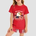 thumbnail image 2 of mgoYE 250th Anniversary USA Outfit Set Girls Boys Girls Boys American Flag 250th Anniversary Commemorative Outfit Set, Crew Neck Loose Fit Daily Shorts Set(Red,5-6 Years), 2 of 7
