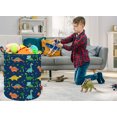 thumbnail image 5 of KUNRO Kids Dinosaur Collapsible Laundry Hamper, Blue, 5 of 6