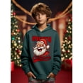 thumbnail image 3 of Mikrdoo Christmas Hoodie For 5-14t Kids Boys Happy Santa Print Cute&Cozy Long Sleeve Casual Pullover Tops, 3 of 8