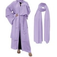 thumbnail image 2 of IBTOM CASTLE Muslim Chiffon Abaya for Women Open Front Cardigan Modest Dress with Hijab Scarf Middle East Arabian Robe Islamic Long Dress L Purple, 2 of 8