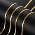 thumbnail image 2 of 2-5mm Stainless Steel Gold Plated Flat Snake Chain Necklace Women Men 16-24'', 2 of 4