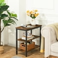 thumbnail image 6 of HOOBRO End Table, Simple Rustic Side Table with 3-Tier Storage Shelf, Narrow Nightstand for Small Spaces, for Living Room, Bedroom,Easy Assembly, Industrial Design, Rustic Brown and Black BF14BZ01, 6 of 11