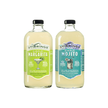 Stirrings Simple Margarita & Simple Mojito Non-Alcoholic Cocktail Mix Variety 2-Pack 25.4 fl. oz. (750ml) Bottles