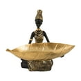 thumbnail image 1 of Adorno de resina estatua de mujer africana con caja de almacenamiento contenedor de artículos diversos para sala de estar, 1 of 9
