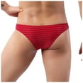 thumbnail image 5 of Mens Underwear Men's Bikini Briefs Half Hip Low Waist Color Striped Panties, 5 of 9