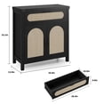 thumbnail image 4 of Modern Black Rattan Sideboard Buffet Cabinet with Drawer and Adjustable Shelves – Synthetic Rattan Accent Doors – Multi-Functional Storage for Entryway, Living Room, Dining Room, or Kitchen, 4 of 6