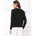 thumbnail image 3 of DARING DIVA Sweaters Collarless Button Up Dressy Chunky Knit Cardigan M Black, 3 of 7
