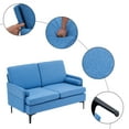 thumbnail image 5 of uhomepro Love Seats, Mid Century Sectional Fabric Sofa, Modern Couch Upholstered Sofas with 2 Pillow, Loveseat Sofa Couch for Small Spaces, Blue, 5 of 14