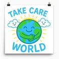 thumbnail image 2 of Cute Earth Hugging Poster - Wall Art for Kids' Rooms Gift, 2 of 6