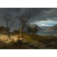 thumbnail image 2 of Thomas Fearnley 14x11 Black Ornate Wood Framed Double Matted Museum Art Print Titled: Rider in a Landscape (1834), 2 of 5