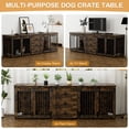 thumbnail image 6 of Wiilayok 94.5" Large Double Dog Crate Furniture, Wooden Double Dog Kennel Furniture with 3 Drawers and 4 Dog Bowl, Heavy Duty Indoor Furniture Style Dog Cage House(Brown), 6 of 8