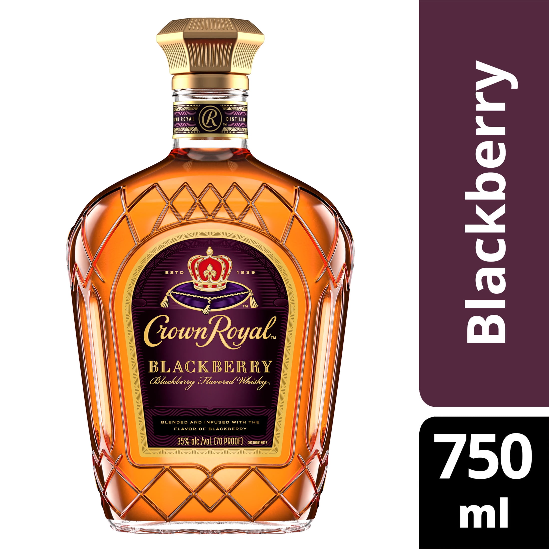 Crown Royal Blackberry Flavored Whisky, 750 ml, 35% ABV