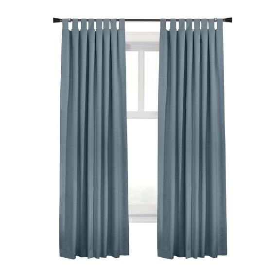 Thermaplus Ventura Tab Top Curtain Panel Pair Window Dressing each 78 x 84 in Blue