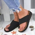 thumbnail image 2 of Sandalias y zapatillas casuales de punta plana de verano para mujer, sandalias de playa, talla 35-43, 2 of 6