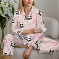 thumbnail image 6 of Picia Cute Cartoon Panda Pattern Women’s Long-Sleeve Sleepwear Set - Soft 2-Piece Loungewear with Pockets, Comfy PJs for Relaxing Nights-X-Large, 6 of 7