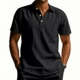 thumbnail image 5 of WTOBBY Men's Linen Short Sleeve Shirt Lightweight and Breathable, Casual Summer Beach Shirt, Solid Color Top for Golf, Vacation, and Relaxed Outdoor Wear,Black 3XL, 5 of 7