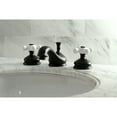 thumbnail image 2 of Kingston Brass KS1160PX Heritage Two-Handle 3-Hole Deck Mount Widespread Bathroom Faucet with Brass Pop-Up in Matte Black, 2 of 8