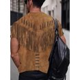 thumbnail image 5 of Men's Plus Vintage Ethnic Print T-Shirt - Casual Crew Neck Short Sleeve Top, 100% Polyester, Regular Summer Shirt, Machine Washable, Large, 5 of 6