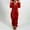 Red, variant on Joau Womens Winter Fleece Hooded Onesie Jumpsuit, Winter Warm Adults One Piece Zip Up Cute Ear Thermal Pajamas Romper Bodysuit Loungewear