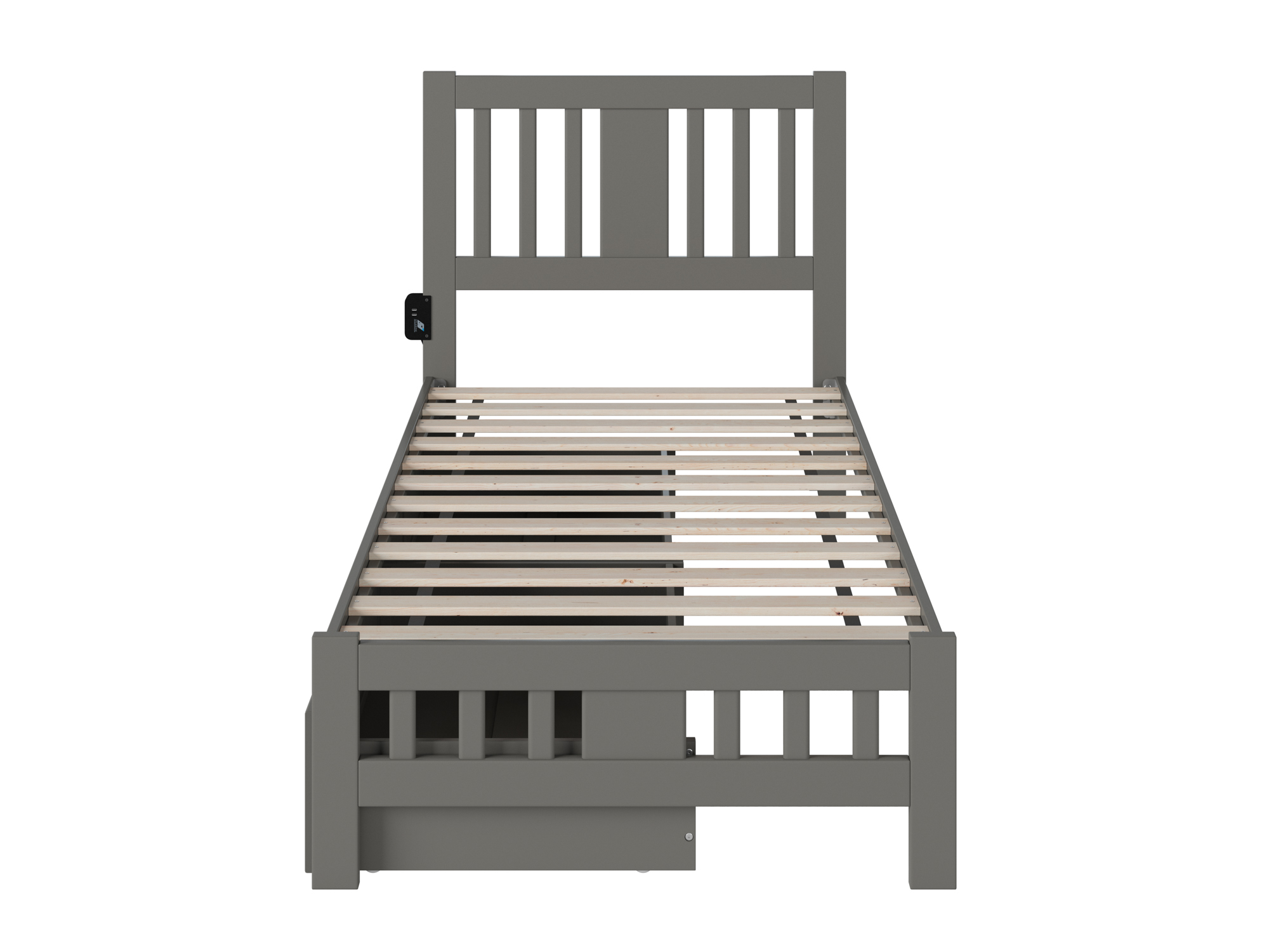 AFI Tahoe Twin Wood Platform Bed with Headboard Footboard & 2 Storage Drawers, Grey