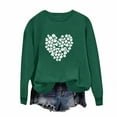 thumbnail image 6 of ClodeEU Women St. Patrick's Day Clover Print Sweatshirt，Long Sleeve Round Neck Casual Fashion Pullover Green 07,Womens Plus S, 6 of 6