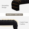 thumbnail image 5 of HIUU 70"Black Bench for Bedroom,Bed Benches for Foot of Bed with Streamline Design,Fabric Ottoman Bench with Soft Teddy Fabric,Modern Bedroom Benches for Living Room and Bedroom, Entryway, 5 of 9