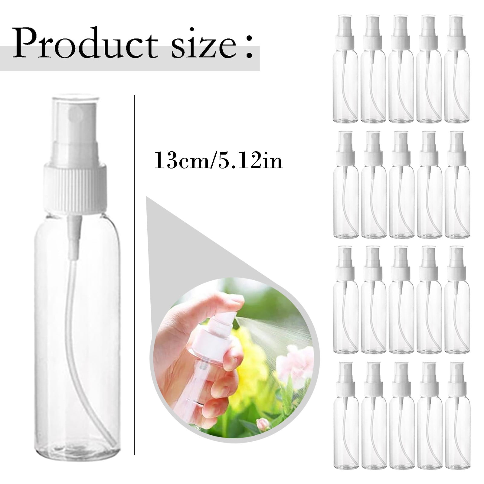 Travel Spray Bottles Cozival 20-Pack 60Ml Empty Travel Spray Bottles - Refillable Plastic Atomizers for Perfume, Disinfectant & Cosmetics, Leak-Proof & Tsa-Friendly for Travel, Atomizer Set, Clear