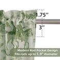 thumbnail image 3 of DriftAway Kitchen Curtains Toile Tier Linen Short Curtains Cafe 24 Inch Length for Living Room Bathroom Farmhouse French Country Vintage Printed Pattern Rod Pocket 2 Panels Loden Green, 3 of 8