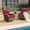 Red, variant on Hillga Outdoor Conversation Set with 2-piece Swivel Glider Chairs and Side Table,Red