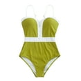 thumbnail image 1 of Moocorvic Womens Color Block Print One Piece Swimsuits Athletic Training Swimwear Bathing Suits(Green,L), 1 of 4