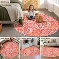 thumbnail image 5 of Round Rugs 3Ft, Orange Red Coral Coastal Round Area Rug Washable Indoor Throw Carpet, Ocean Nautical Seaside Beach Small Non Slip Circle Rug for Bedroom Living Room Home Decor Aesthetic, 5 of 8