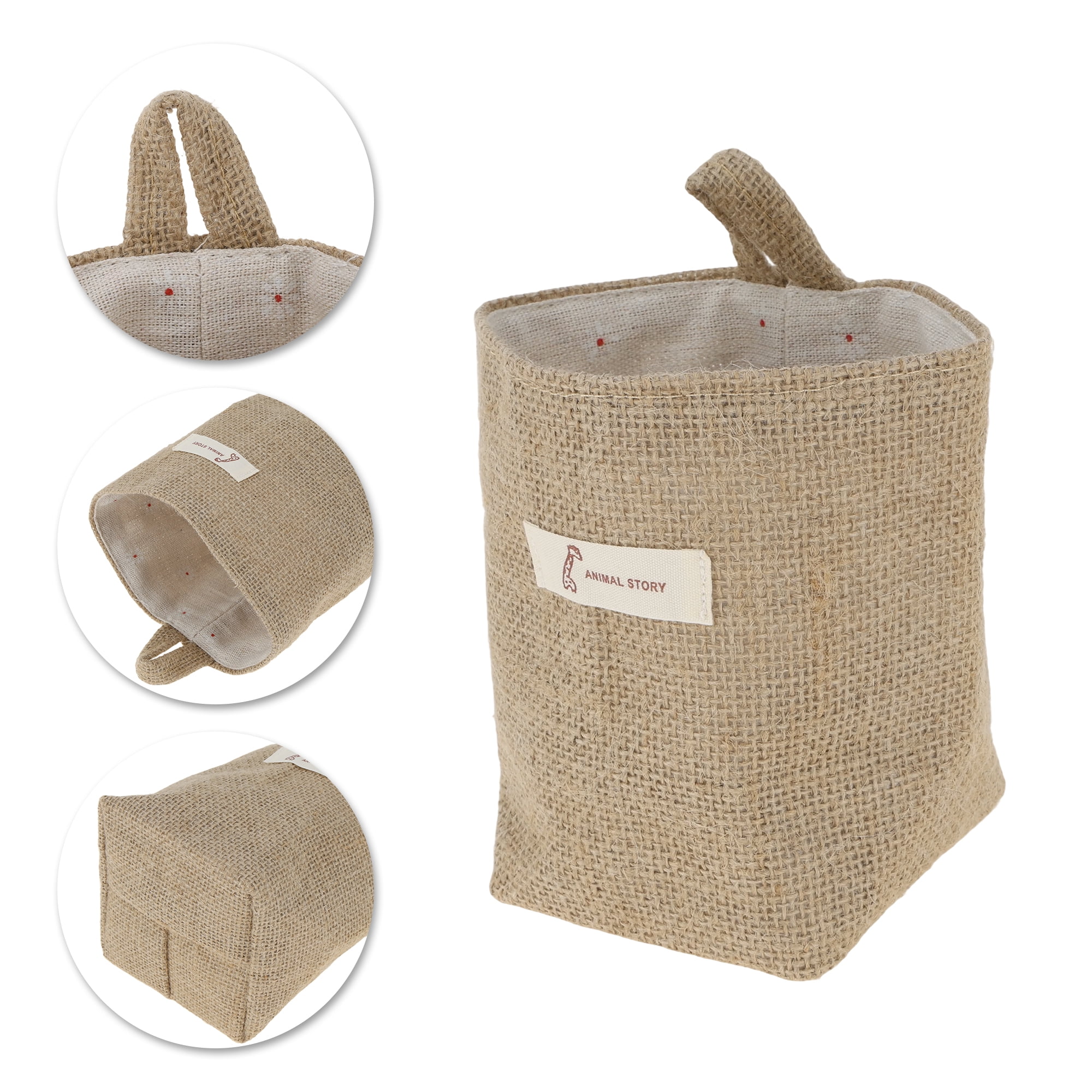 Unique Bargains Simple Reusable Hanging Storage Bags 1 Pc Yellow Brown, Beige Gray