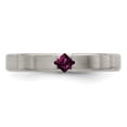 thumbnail image 4 of Edward Mirell Titanium Brushed Rhodolite Garnet 4mm Band, 4 of 7