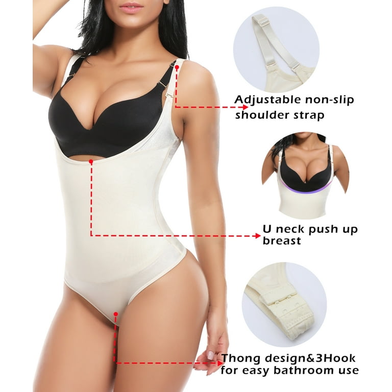 Vaslanda Shapewear for Women Tummy Control Fajas Colombianas Body Shaper  Zipper Open Bust Bodysuit 