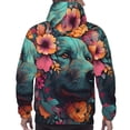 thumbnail image 7 of Lsque Colorful Flower Dog A Pattern Casual Men's Hoodie,Hooded Sweatshirt with Kangaroo Pocket,Pullover Hoodie-Small, 7 of 7