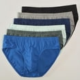 thumbnail image 4 of zeranth Men Summer Briefs Mid-rise Elastic Waistband Panties Solid Color U-convex Breathable Underwear for Daily Wear Sleep, 4 of 7
