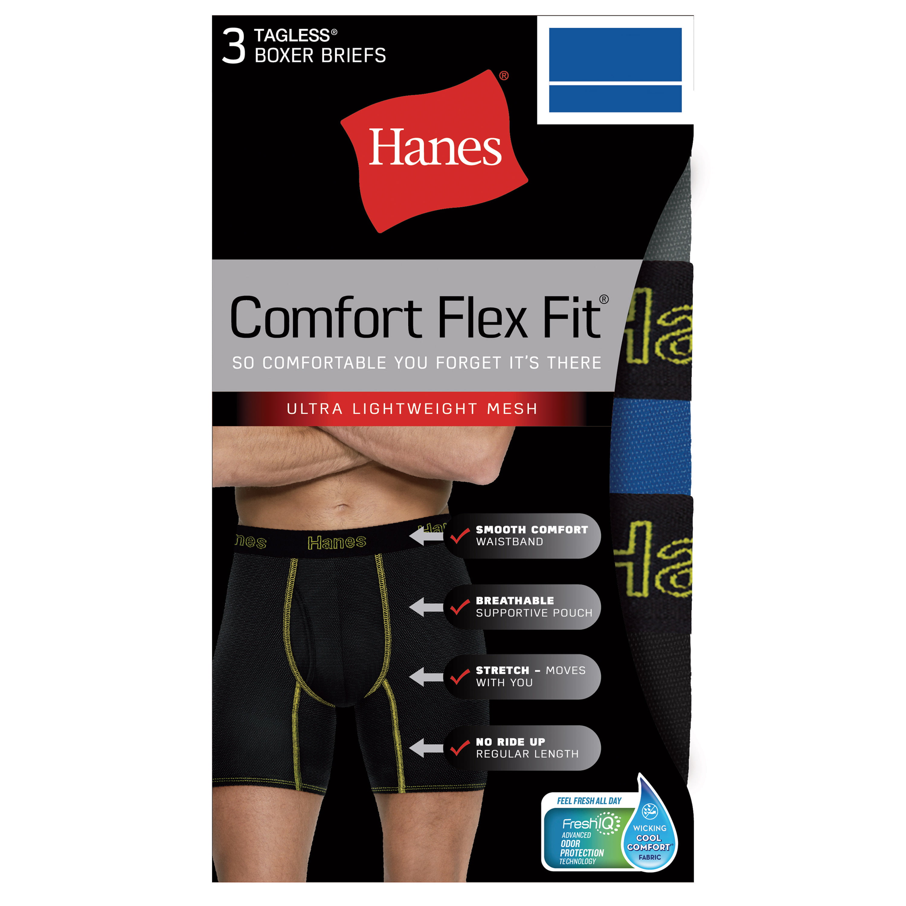 Hanes - Big Mens ComfortFlex Fit Regular Length Boxer Brief, 3 Pack ...