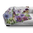 thumbnail image 2 of Flowers Insects Soft Flannel Fleece Throw Blanket, Watercolor Style Burgeoning Floral Details, Cozy Plush for Indoor and Outdoor Use, 50" x 60", Fern Green Multicolor, by Ambesonne, 2 of 5