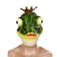 thumbnail image 1 of Máscara 3D de rana con corona para Halloween, fiesta de cosplay para adultos, color verde, 1 of 5