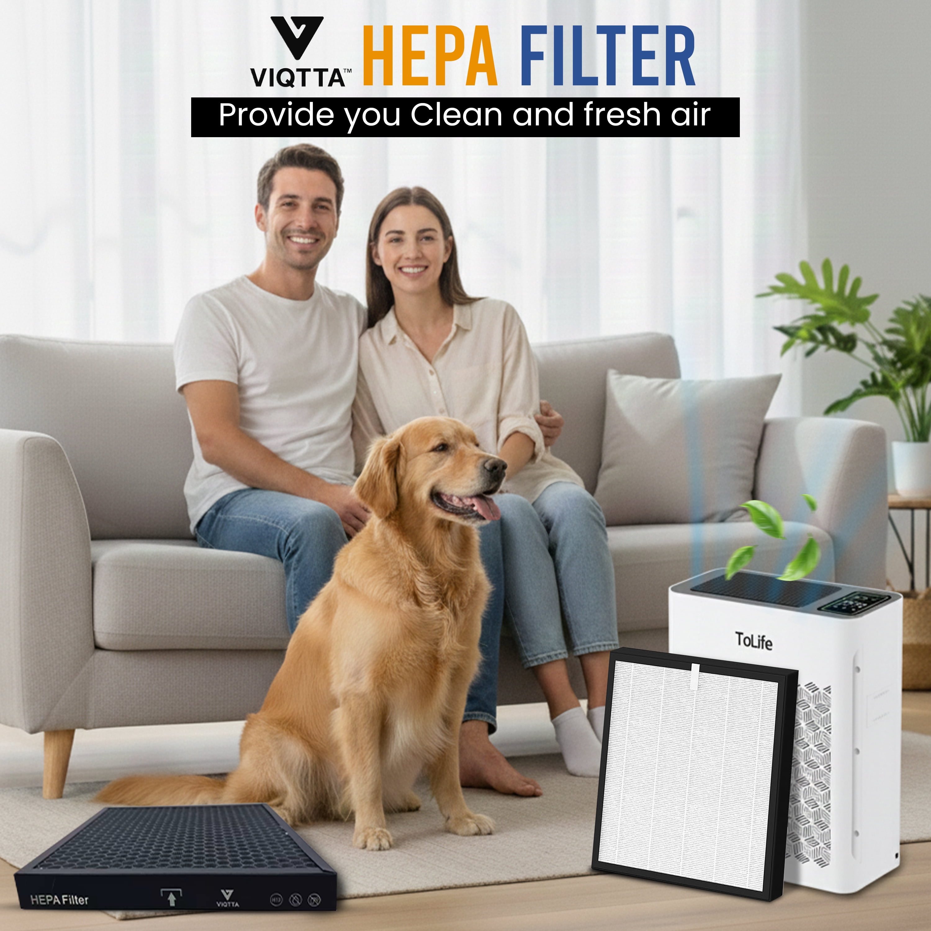 TZ-K2 Replacement Filter for Tolife Air Purifier Filter, Ture H13 HEPA TZ K2 A Air Purifier Filter, 3 Pack