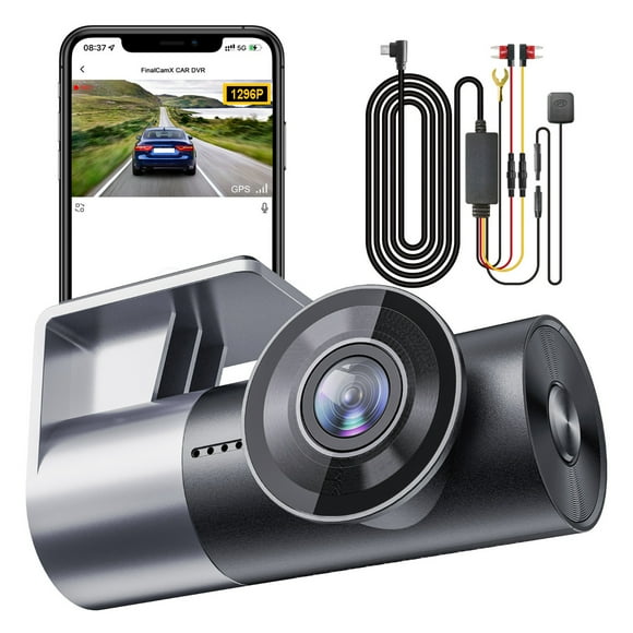 EGNMCR Vehicle Camera Dash Cam With WiFi 1296P FHD Car Driving Recorder 24h Parking Monitoring/HD Nightc Vision/G Sensor/Loop Recording/Motion Detection/170 Wide Angle/HDR And GPS Dash Cam