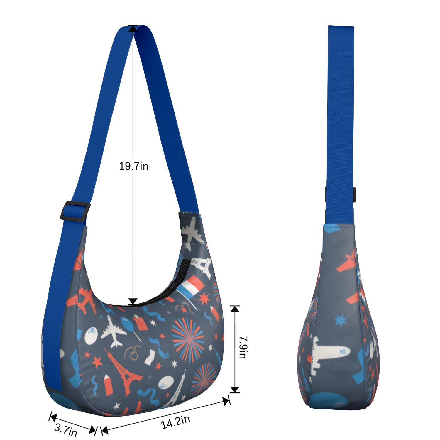 Eiffel Tower Crescent Crossbody Bag Lightweight Bag for Unisex Women Men Casual