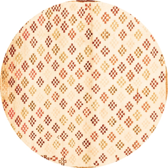 Ahgly Company Indoor Round Southwestern Orange Country Area Rugs, 8' Round