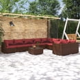 thumbnail image 1 of vidaXL 10 Piece Garden Lounge Set with Cushions Poly Rattan Brown, 1 of 5