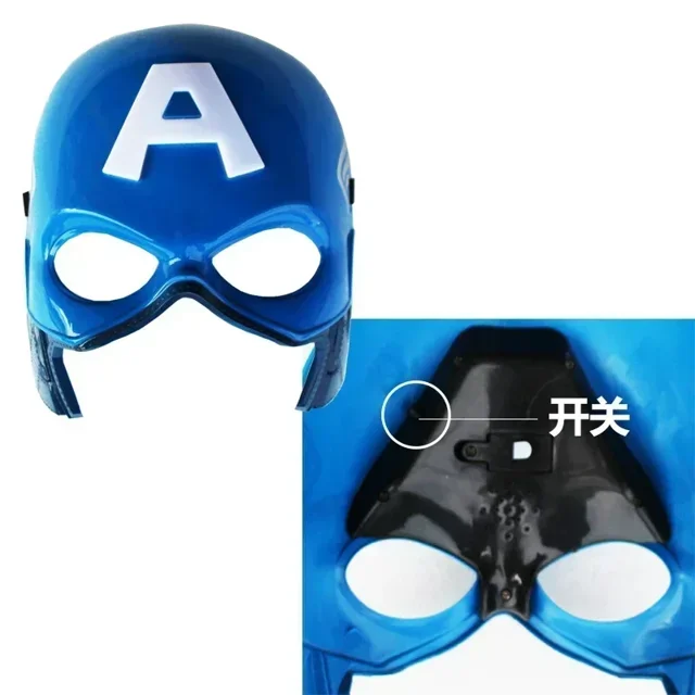 Máscaras de Spiderman de Marvel de una pieza, Hulk, Iron Man, Capitán América, figura de luz Led, decoración de colección, modelo de Cosplay, juguetes, regalos