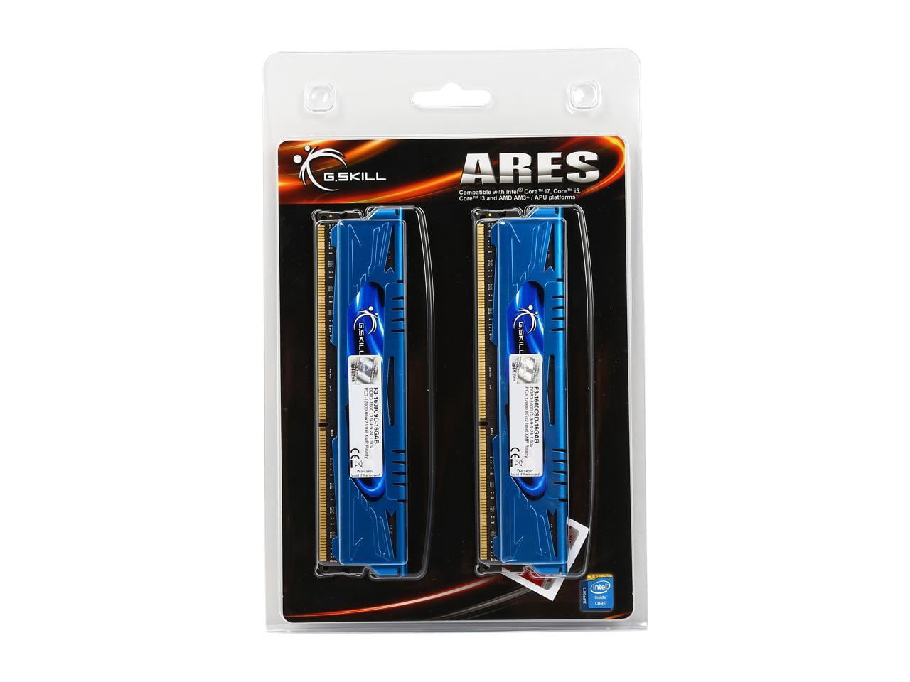 G.SKILL Ares Series 16GB (2 x 8GB) 240-Pin PC RAM DDR3 1600 (PC3 12800) Low Profile Extreme Performance Memory Model F3-1600C9D-16GAB