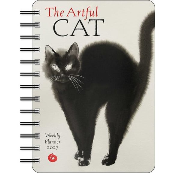 The Artful Cat 2027 Weekly Planner Calendar: Brush and Ink Watercolor Paintings