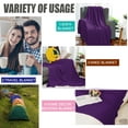 thumbnail image 4 of PiccoCasa 100% Cotton Knitted Lightweight Kids Throw Blanket for Sofa or Bed 47" x 78" Purple, 4 of 8
