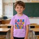 thumbnail image 1 of Blusas y camisas de manga corta con cuello redondo para niños y niñas, camisetas gráficas de manga corta, blusas con estampados bonitos para la temporada escolar., 1 of 9