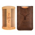 thumbnail image 1 of Menesia Peine de madera para barba y estuche duradero para hombres Barba Dientes finos y gruesos Peine de bolsillo de madera para hombres para barbas, bigotes y cabello Diseño de ciervo marrón, 1 of 5